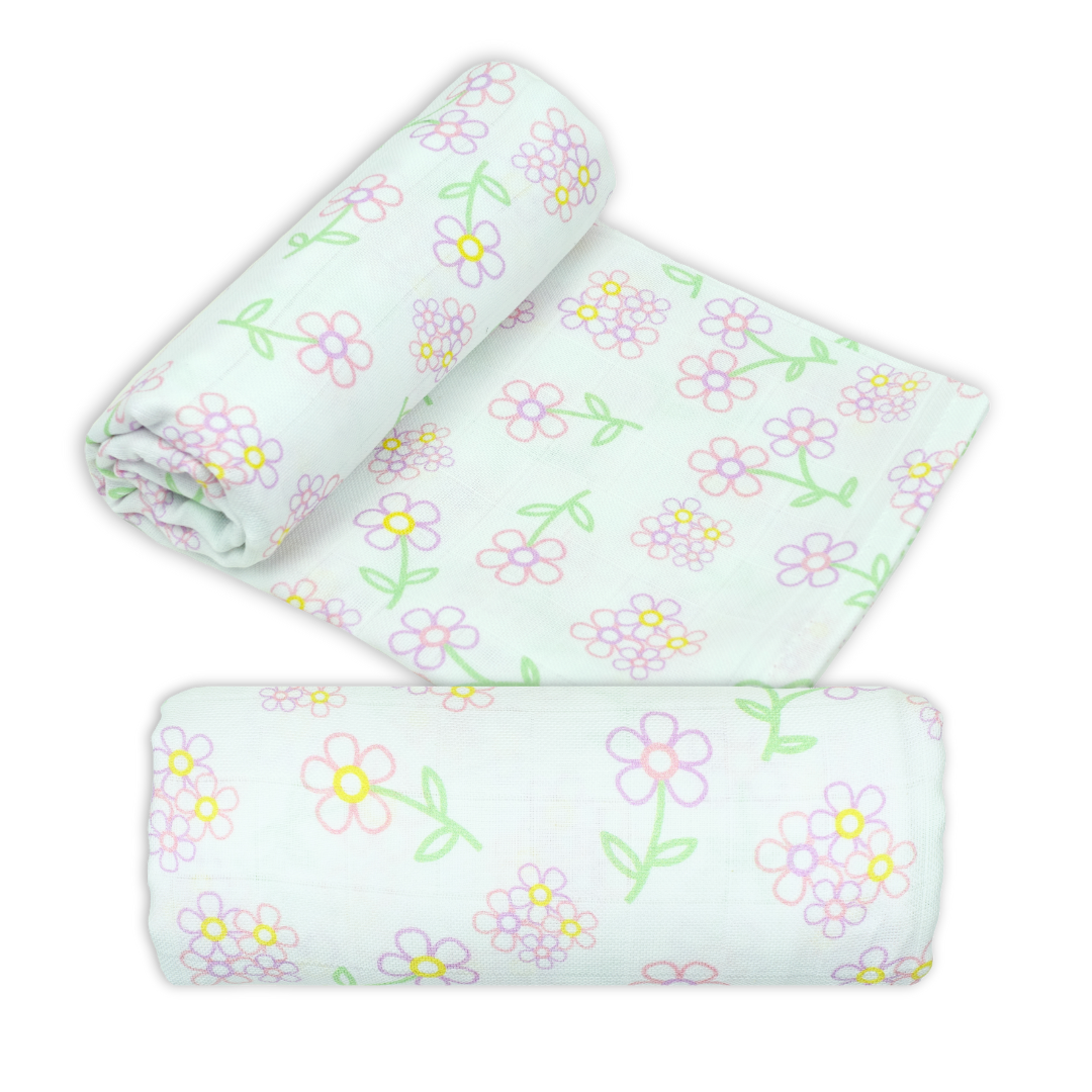 Bamboo Organic Cotton Muslin Swaddle - Patterned