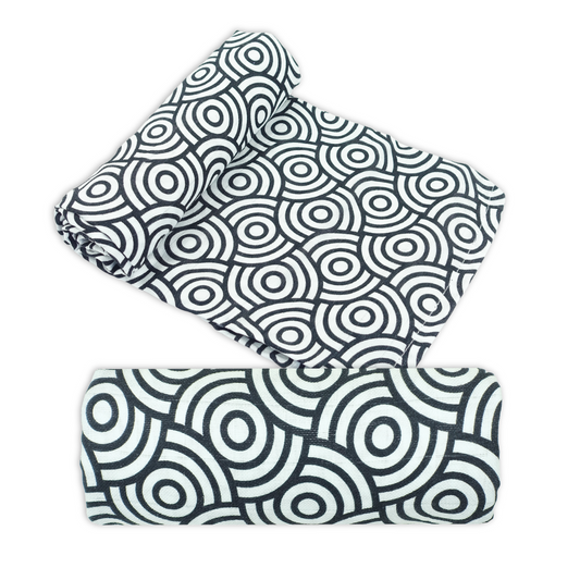 Black & White Swirl Sensory Bamboo Cotton Muslin Swaddle