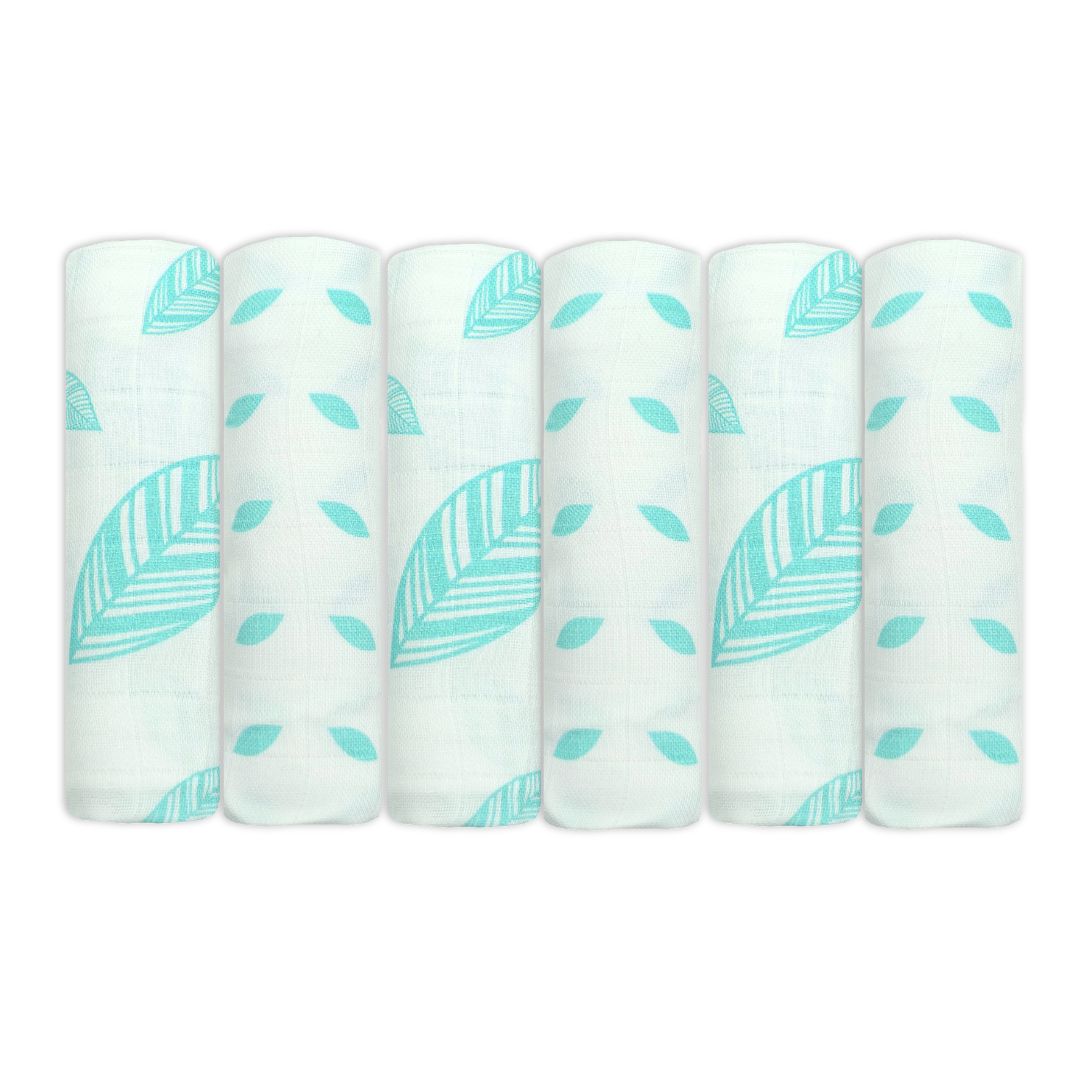 Bamboo Organic Cotton Muslin Squares 6 Pack - Patterned