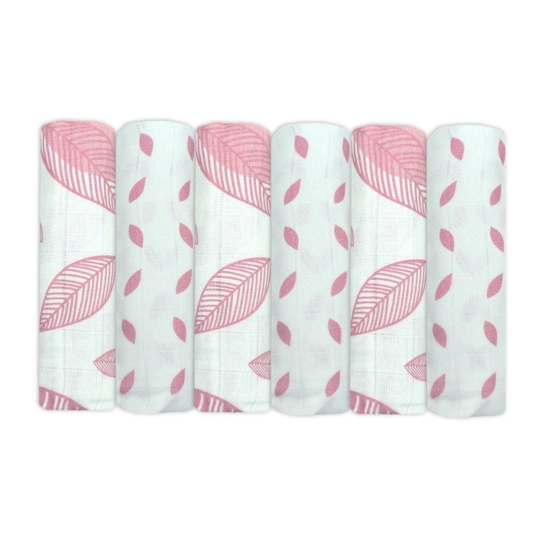 Bamboo Organic Cotton Muslin Squares 6 Pack - Patterned