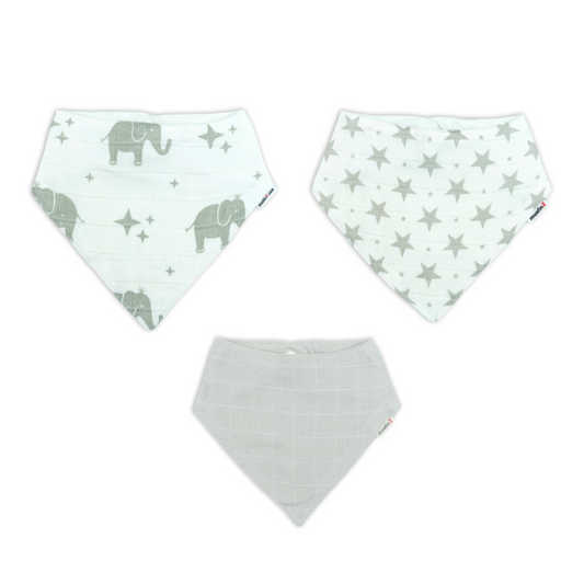 Cotton Muslin Dribble Bibs - 3 Pack
