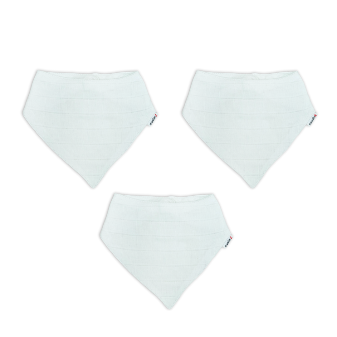 Cotton Muslin Dribble Bibs - 3 Pack