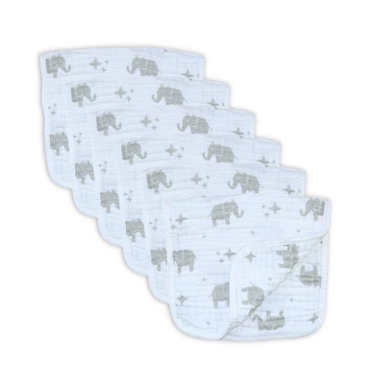 Cotton 3 Ply Muslin Burp Cloths - 6 Pack