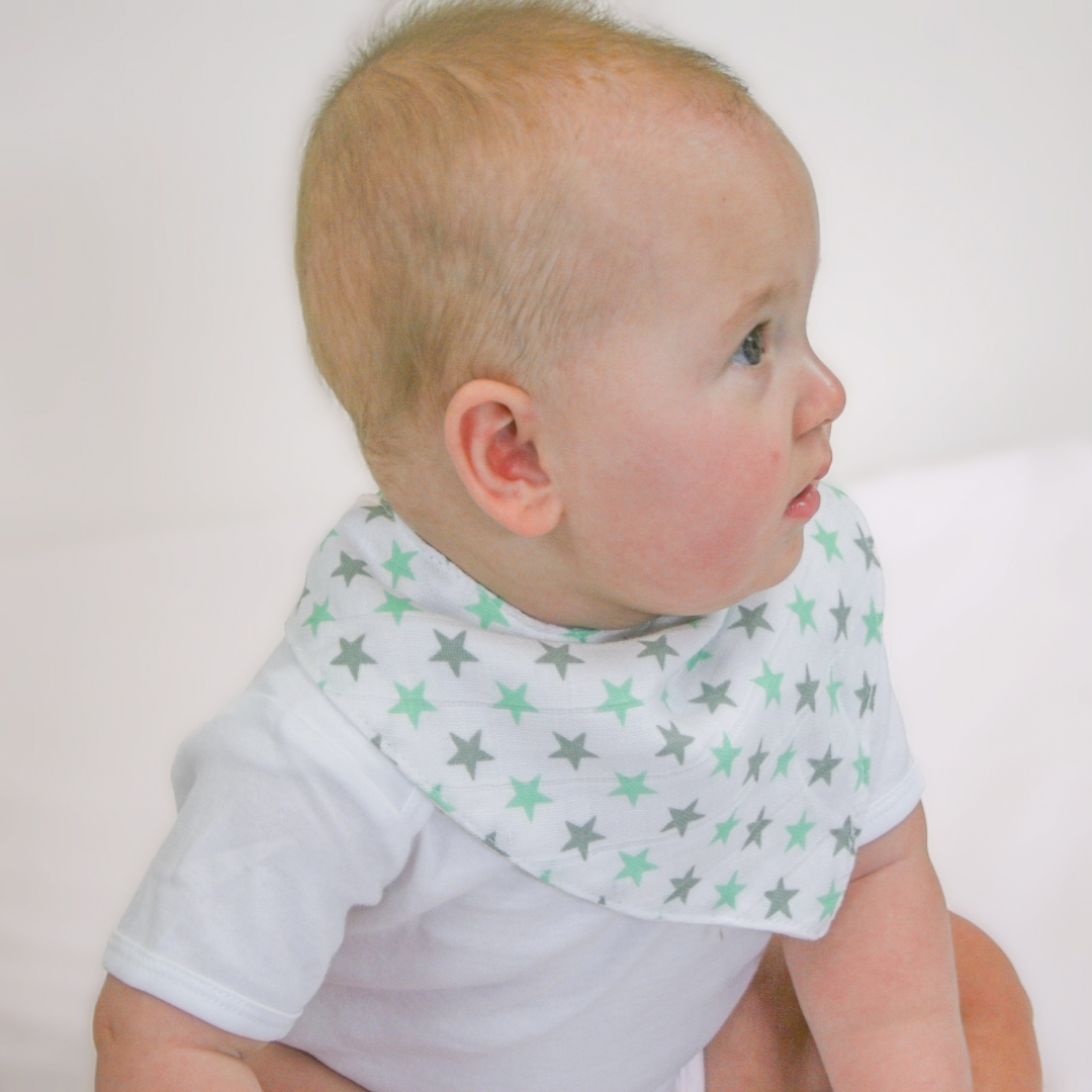 Cotton Muslin Dribble Bibs - 3 Pack