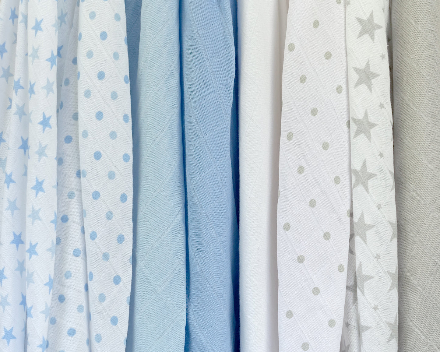 Cotton Muslin Squares 12 Pack - Patterned