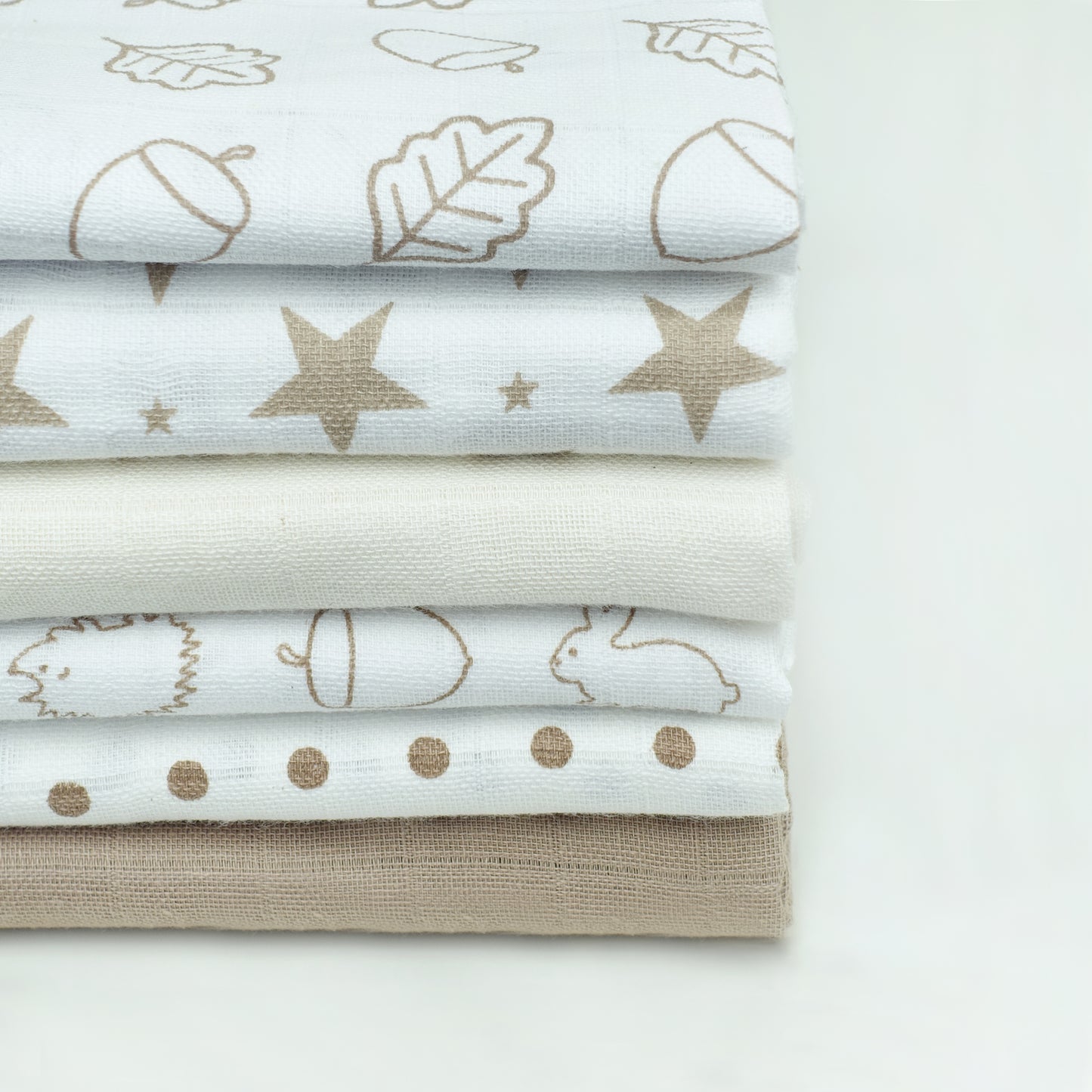 Cotton Muslin Squares 12 Pack - Patterned