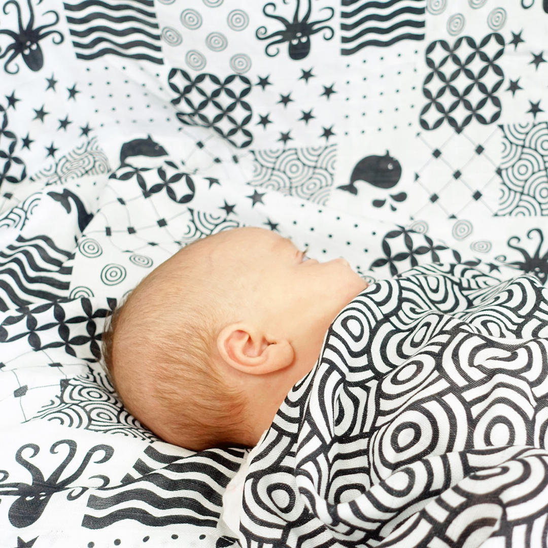 Bamboo Organic Cotton Muslin Swaddle - Sensory