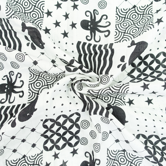 Bamboo Organic Cotton Muslin Squares 3 Pack - Sensory