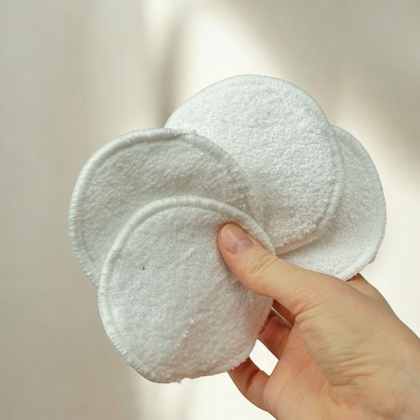 Lifestyle White 8cm Bamboo Cotton Terry Cleansing Pads.