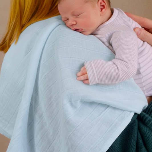 Cotton Muslin Squares - Pale Blue