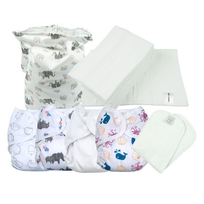 Part-Time Reusable Nappy Kit – Prefolds (Size 1 from Newborn)
