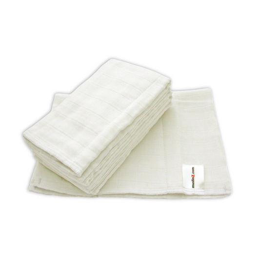 Organic Cotton Muslin Prefolds - 6 Pack