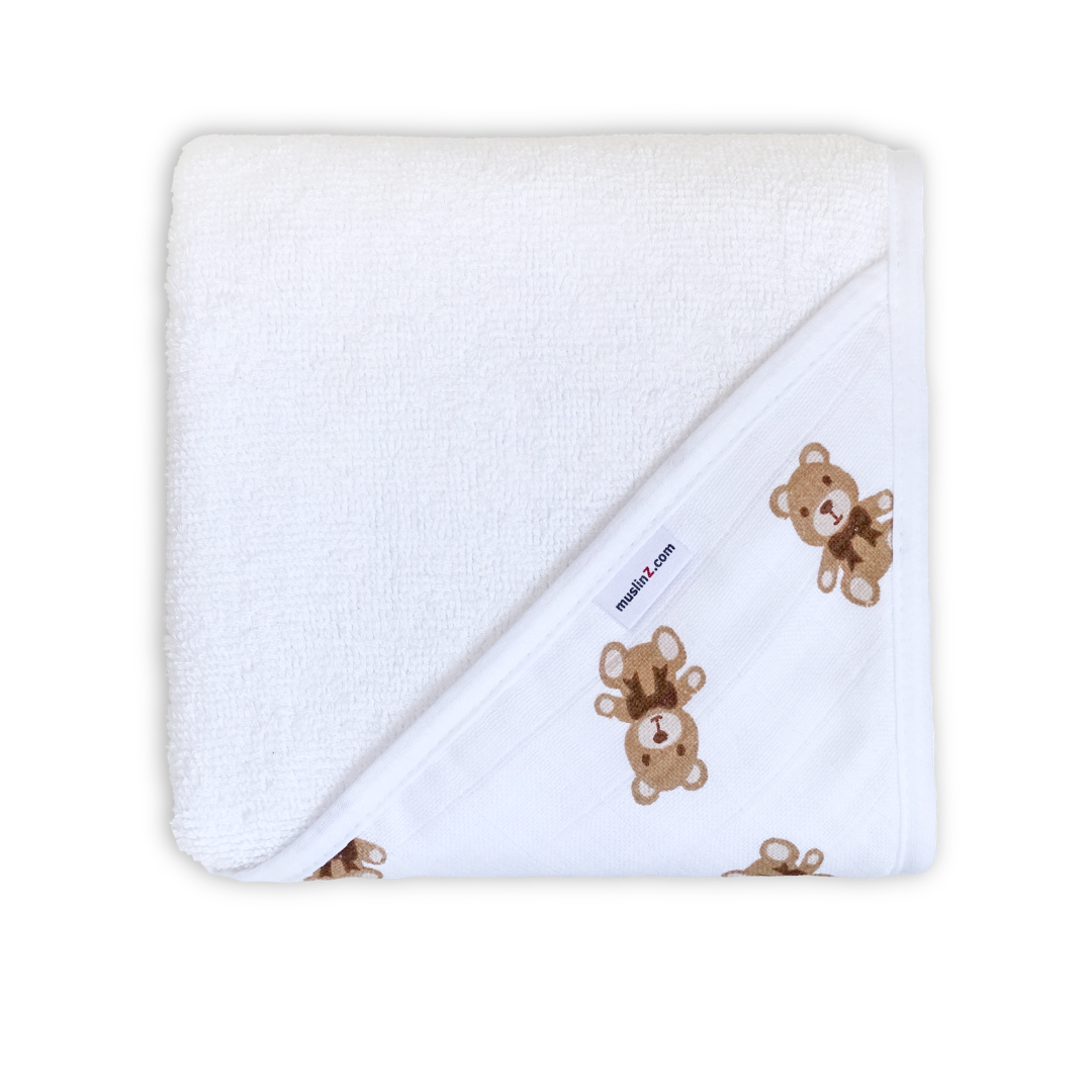 Bamboo Cotton Muslin Hooded Towel