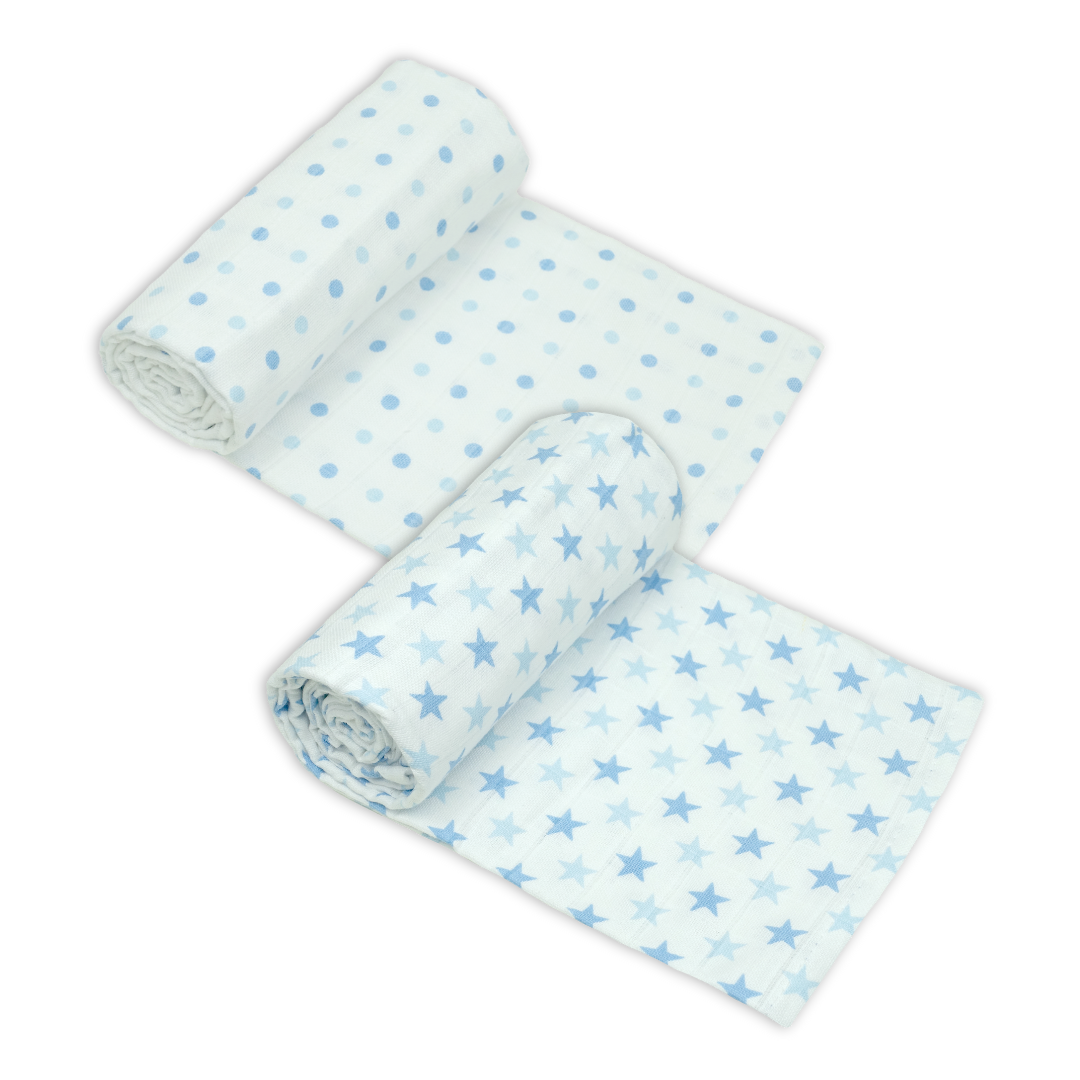 Cotton Muslin Swaddles 2 Pack - Patterned
