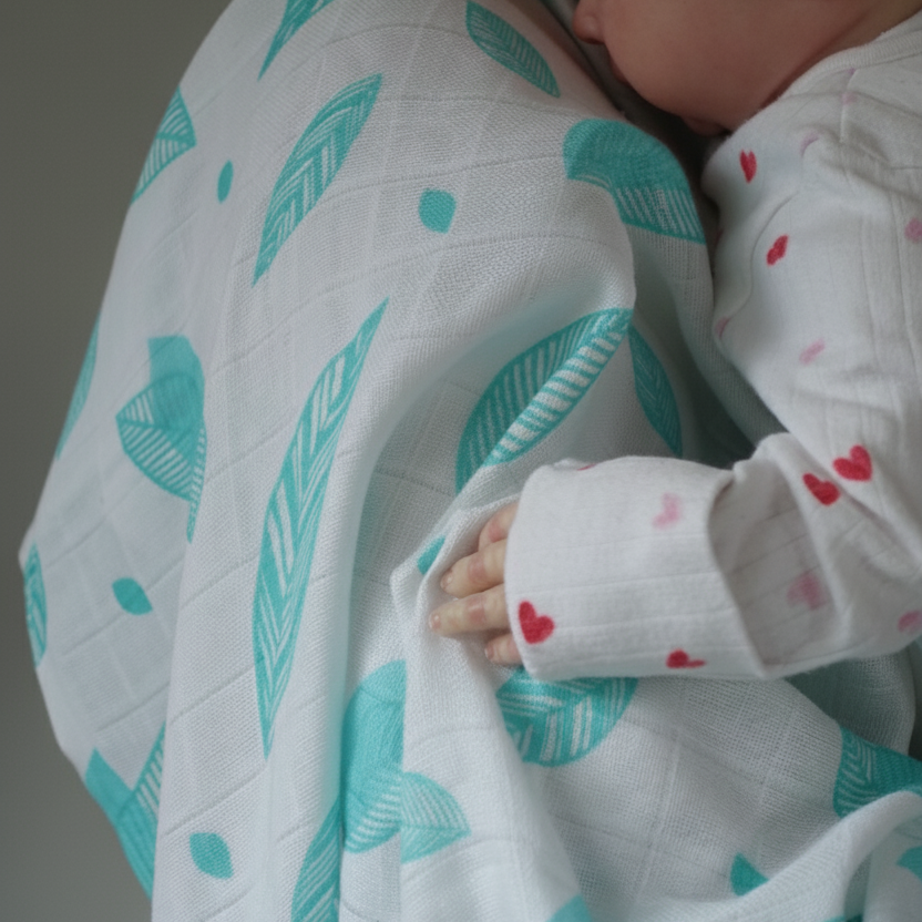 Bamboo Organic Cotton Muslin Squares  6 Pack - Patterned