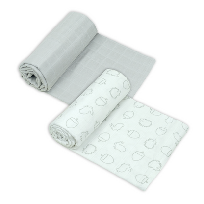 Cotton Muslin Swaddles 2 Pack - Patterned