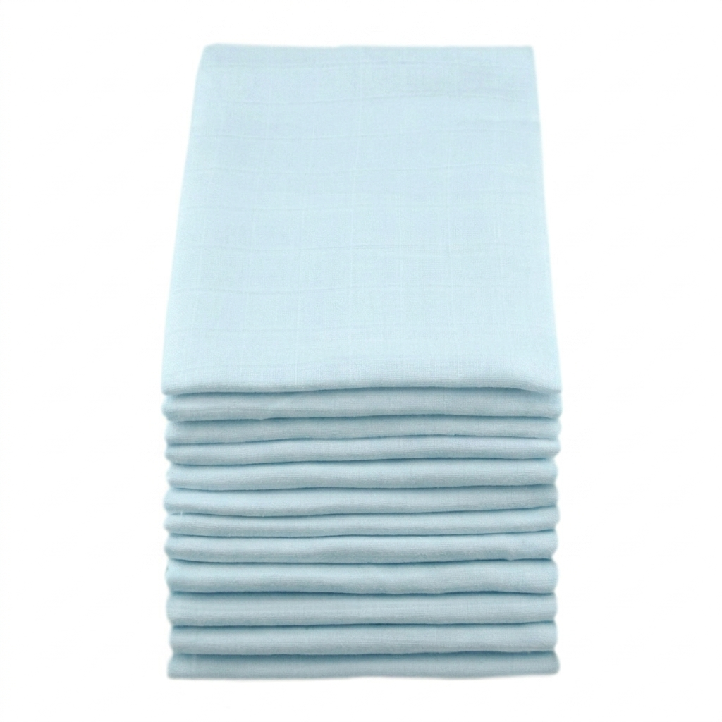 Cotton Muslins - Pale Blue (6 or 12 pack)