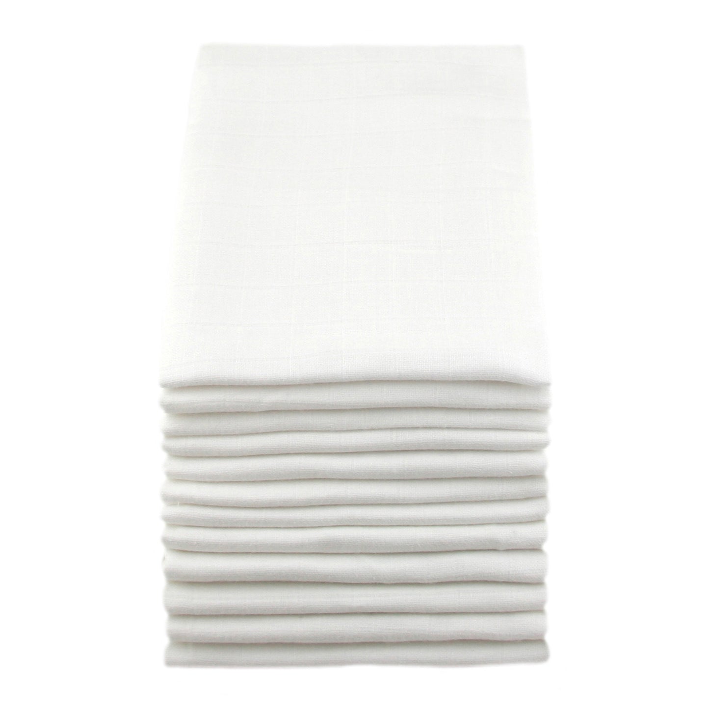 Organic Cotton Muslins - White (3, 6 or 12 pack)