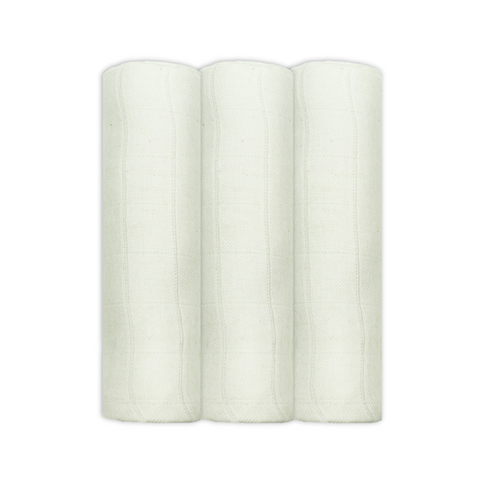3pk Unbleached Bamboo Cotton Muslin Cloths 