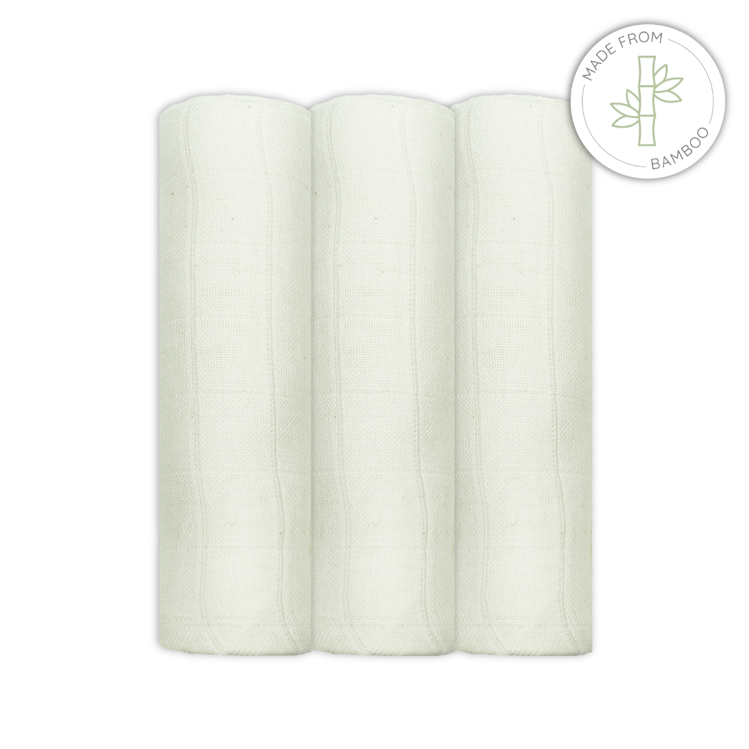 Bamboo Organic Cotton Muslins - Unbleached (3 or 6 pack)