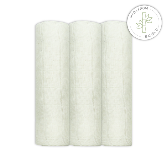 Bamboo Organic Cotton Muslin Squares - Unbleached