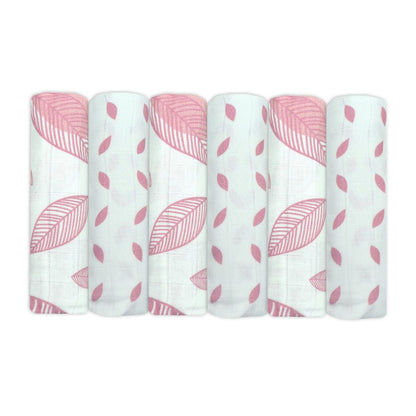 Bamboo Organic Cotton Muslin Squares  6 Pack - Patterned