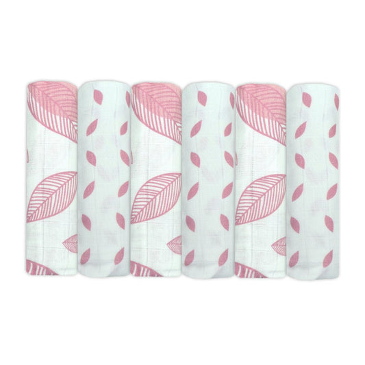 Bamboo Organic Cotton Muslin Squares  6 Pack - Patterned