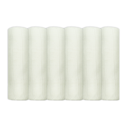 6pk Unbleached Bamboo Cotton Muslin Cloths 