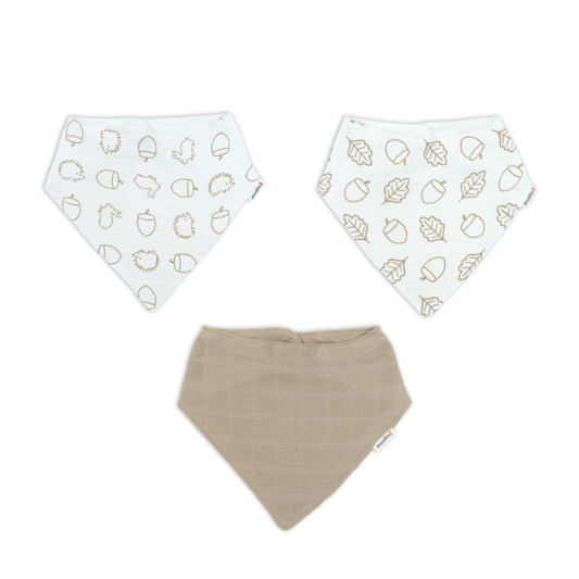 Cotton Muslin Dribble Bibs - 3 Pack