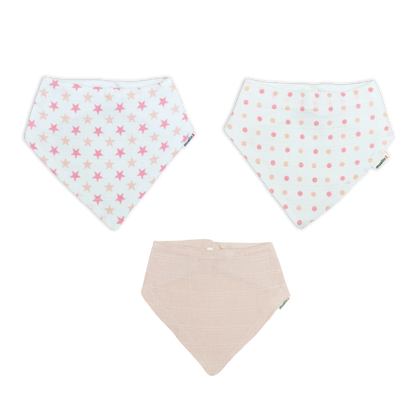Cotton Muslin Dribble Bibs - 3 Pack