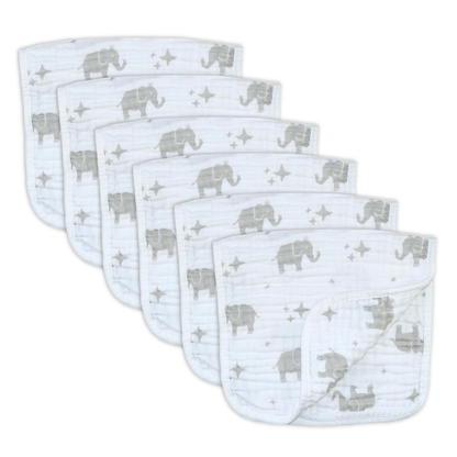 Cotton Muslin Burp Cloths (6, 3 or 1 Pack)