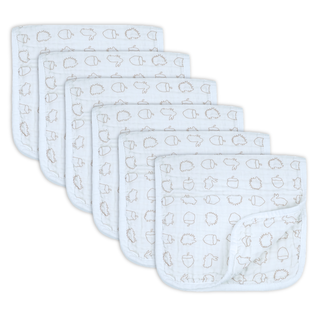 Cotton Muslin Burp Cloths (6, 3 or 1 Pack)