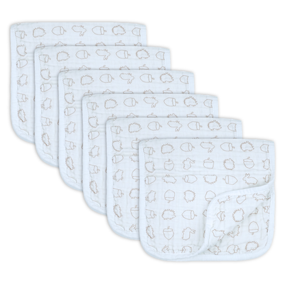 Cotton Muslin Burp Cloths (6, 3 or 1 Pack)