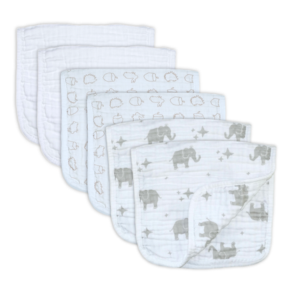 Cotton Muslin Burp Cloths (6, 3 or 1 Pack)