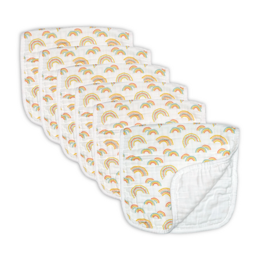 Cotton 3 Ply Muslin Burp Cloths - 6 Pack