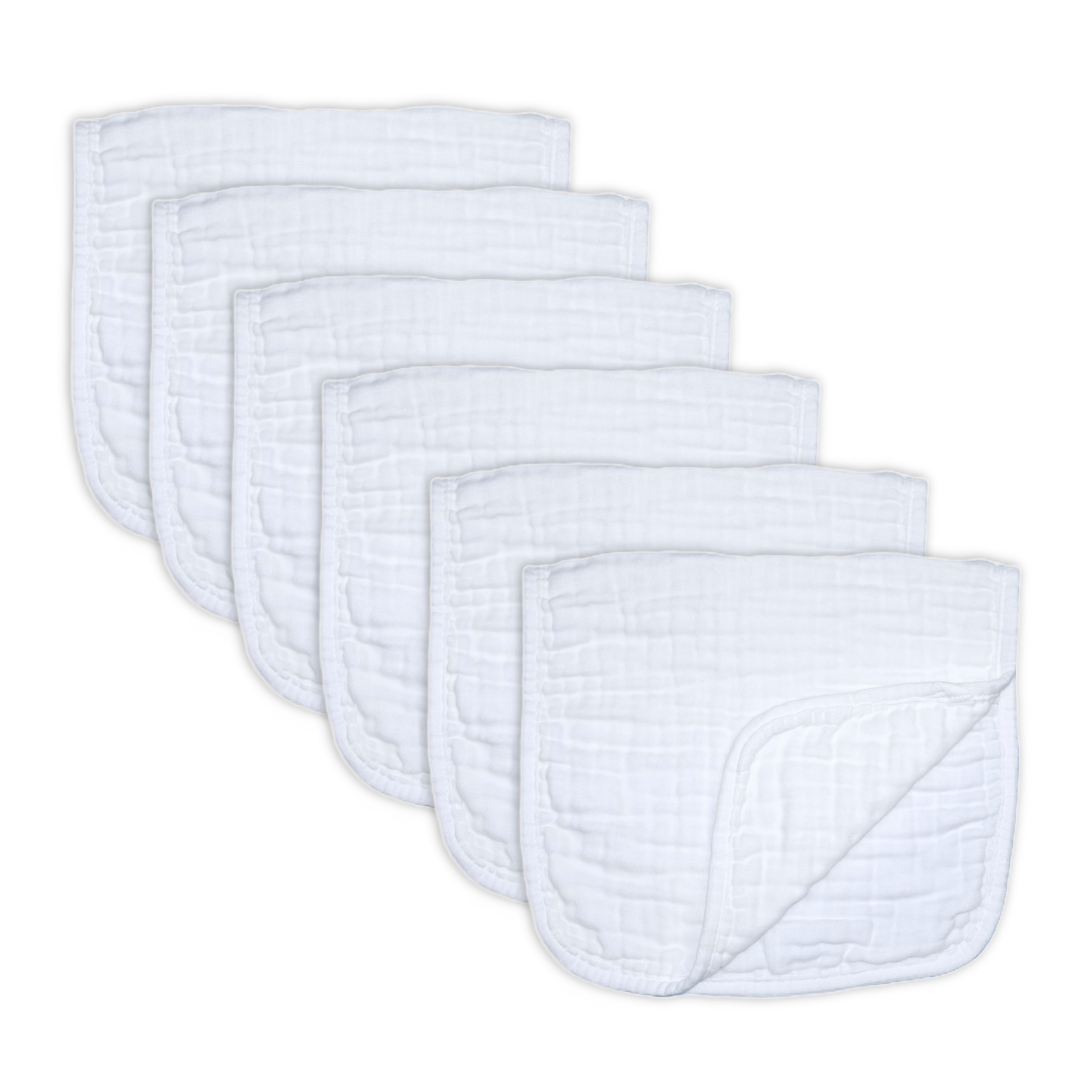 Cotton Muslin Burp Cloths (6, 3 or 1 Pack)