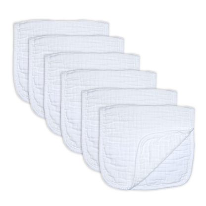 Cotton Muslin Burp Cloths (6, 3 or 1 Pack)