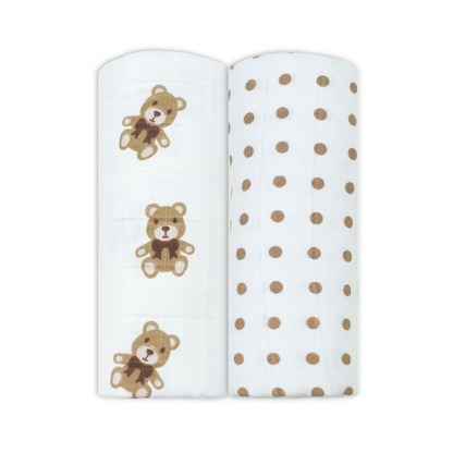 Cotton XL Muslin Swaddles (2 Pack) - Patterned