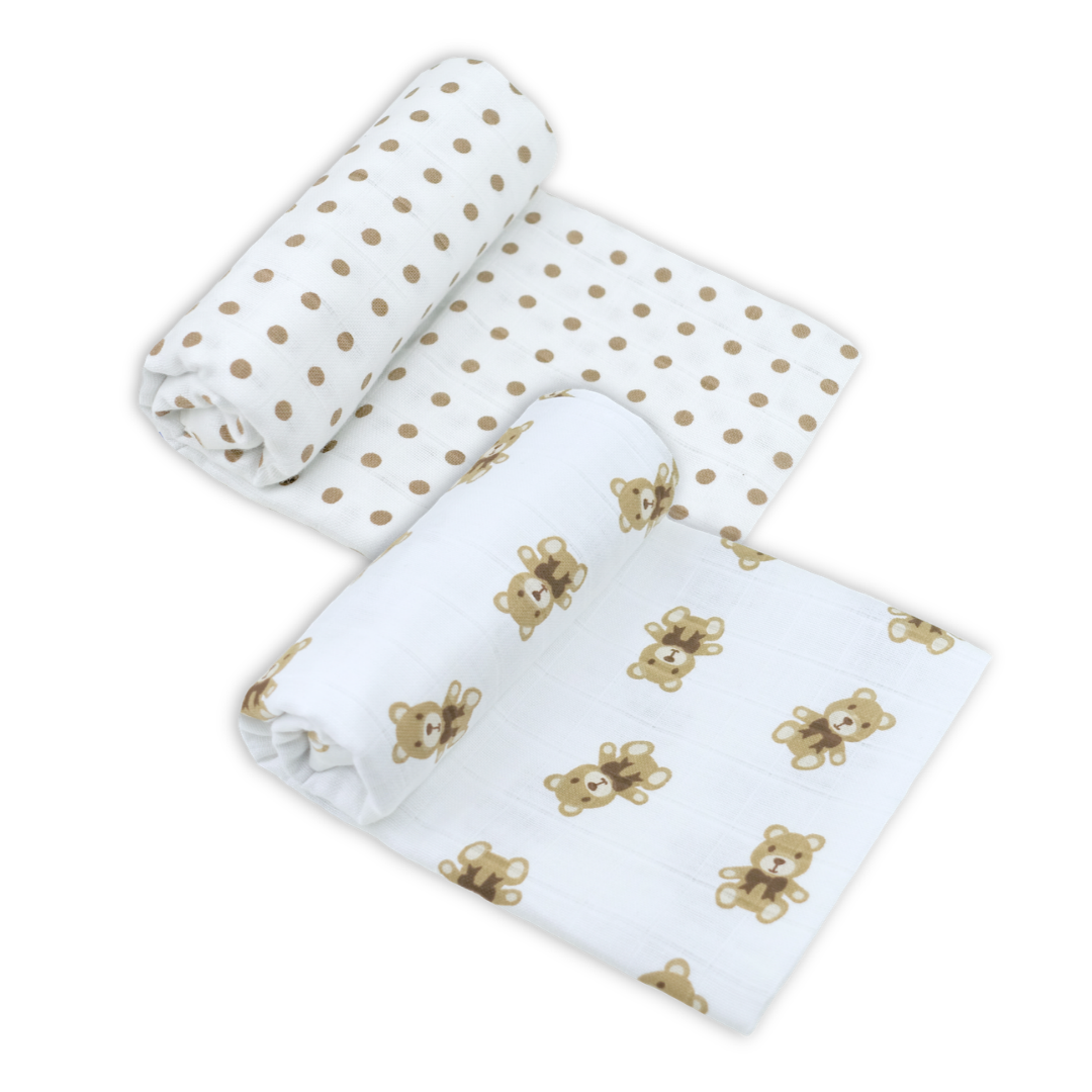 Cotton XL Muslin Swaddles (2 Pack) - Patterned
