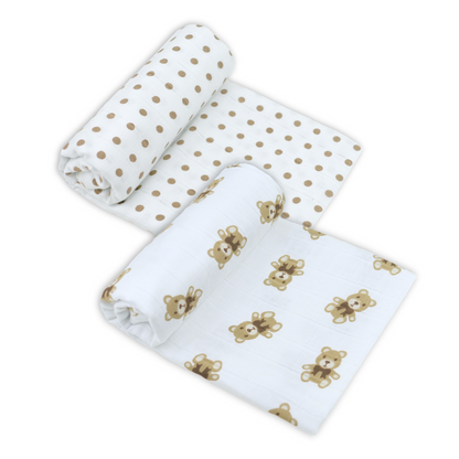 Cotton XL Muslin Swaddles (2 Pack) - Patterned