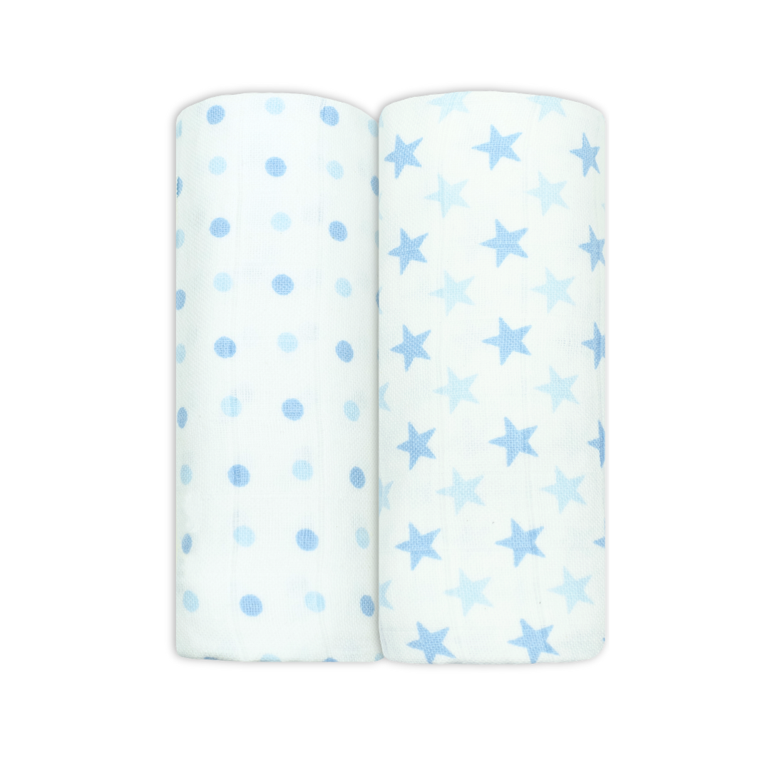 Cotton Muslin Swaddles 2 Pack - Patterned