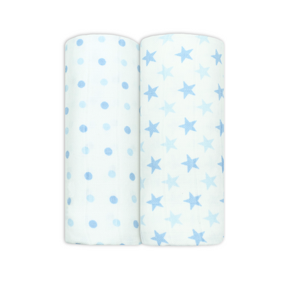 Cotton Muslin Swaddles 2 Pack - Patterned