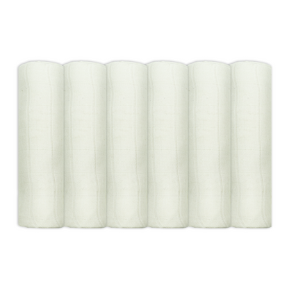 Set of Six Unbleached Natural Cotton Muslin Squares