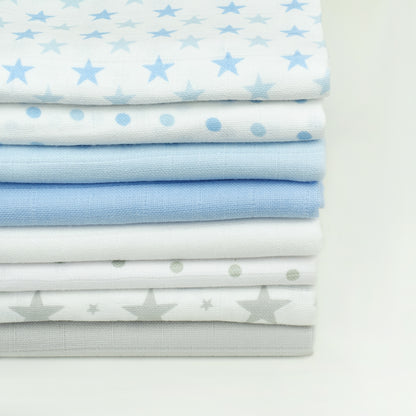 Cotton Muslin Squares 12 Pack - Patterned