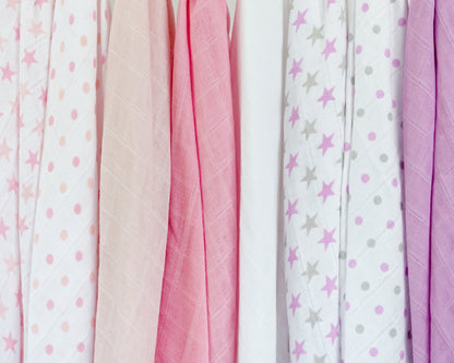 Cotton Muslin Squares 12 Pack - Patterned