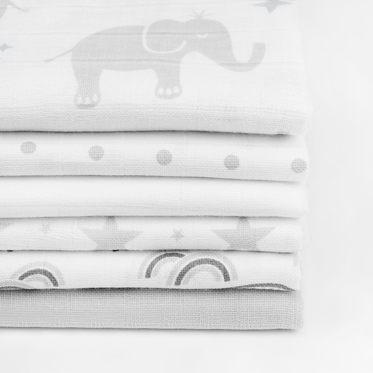 Cotton Muslin Squares 12 Pack - Patterned