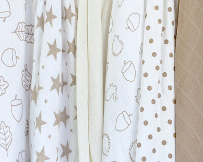 Cotton Muslin Squares 12 Pack - Patterned