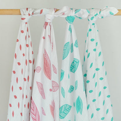 Bamboo Organic Cotton Muslin Squares  6 Pack - Patterned