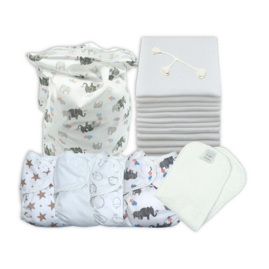 Newborn Part-Time Muslins Reusable Nappy Kit – Size 1