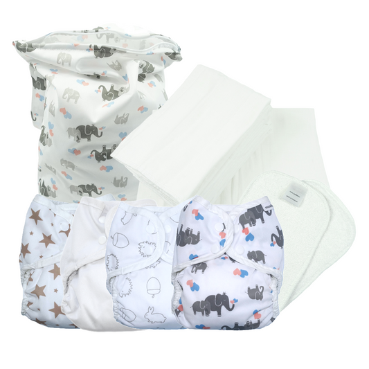 Newborn Part-Time Prefold Reusable Nappy Kit – Size 1
